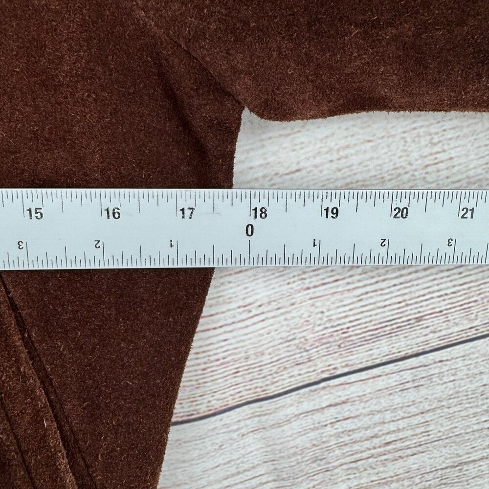 Vintage Brown Suede Bomber Jacket - Picture 10 of 11